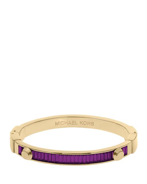 michael kors astor baguette hinge bangle golden|MICHAEL KORS ASTOR GOLD TONE HINGE PAVE CRYSTAL .